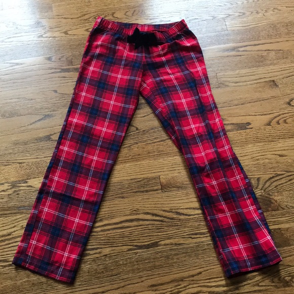 kids red plaid pajama pants